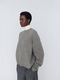 Crew-neck jumper in airy wool