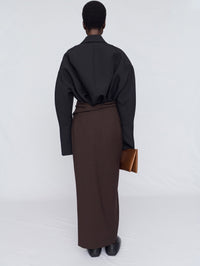 Long skirt in crepe wool