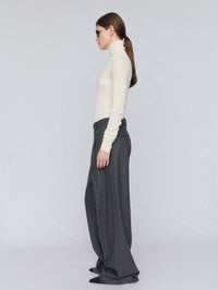 Wide leg trousers in flannel