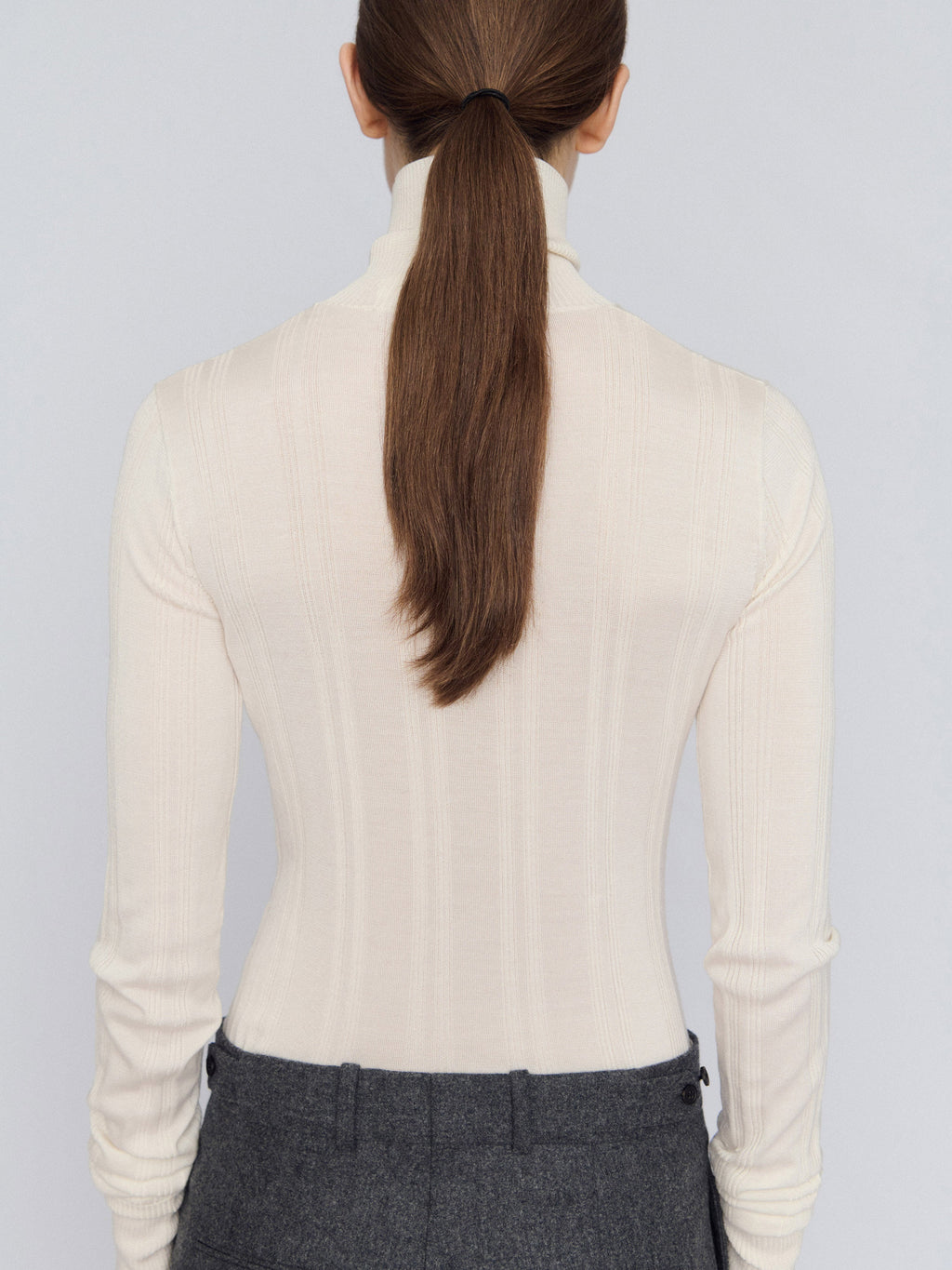 Turtle neck jumper in silk rib