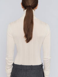 Turtle neck jumper in silk rib