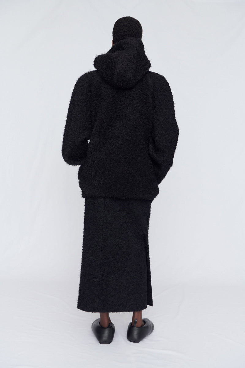 Hooded sweatshirt in suri alpaca wool