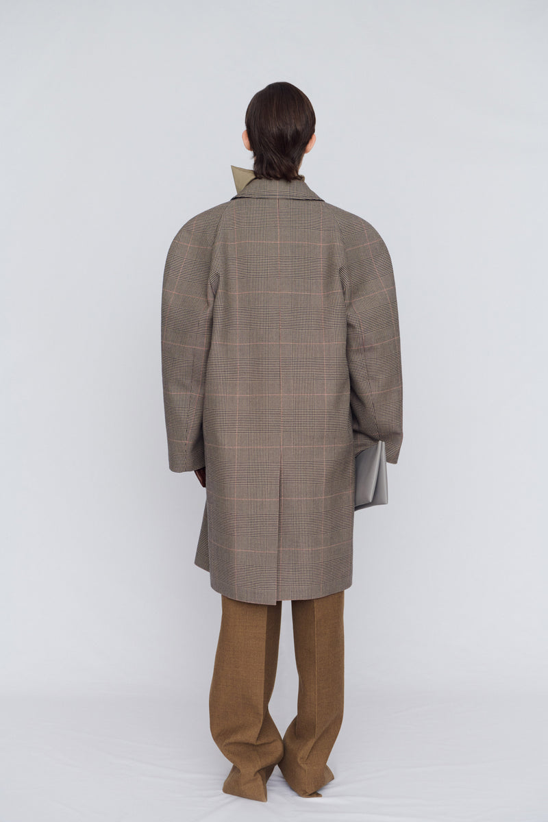 Manteau à carreaux en feutre de laine