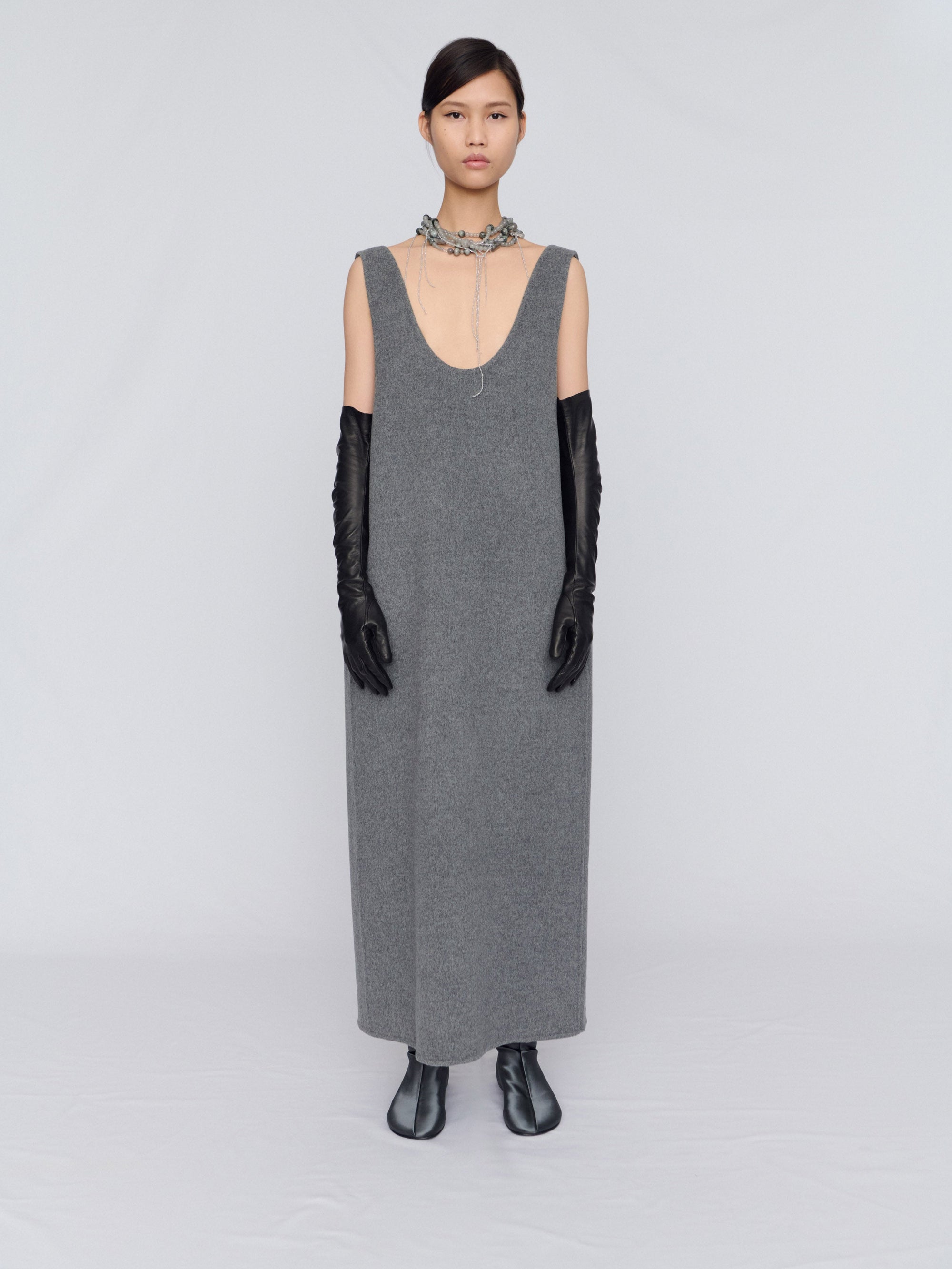 Vest dress in double face wool