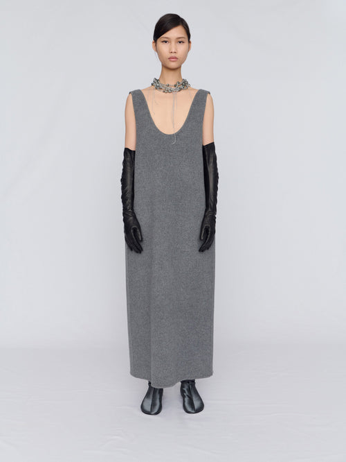 Vest dress in double face wool