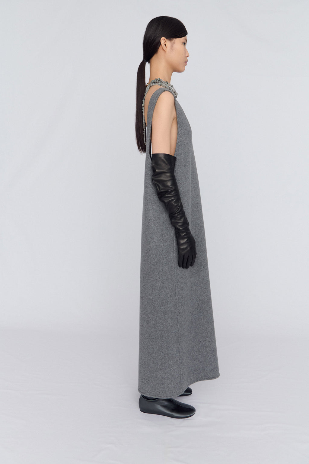 Vest dress in double face wool