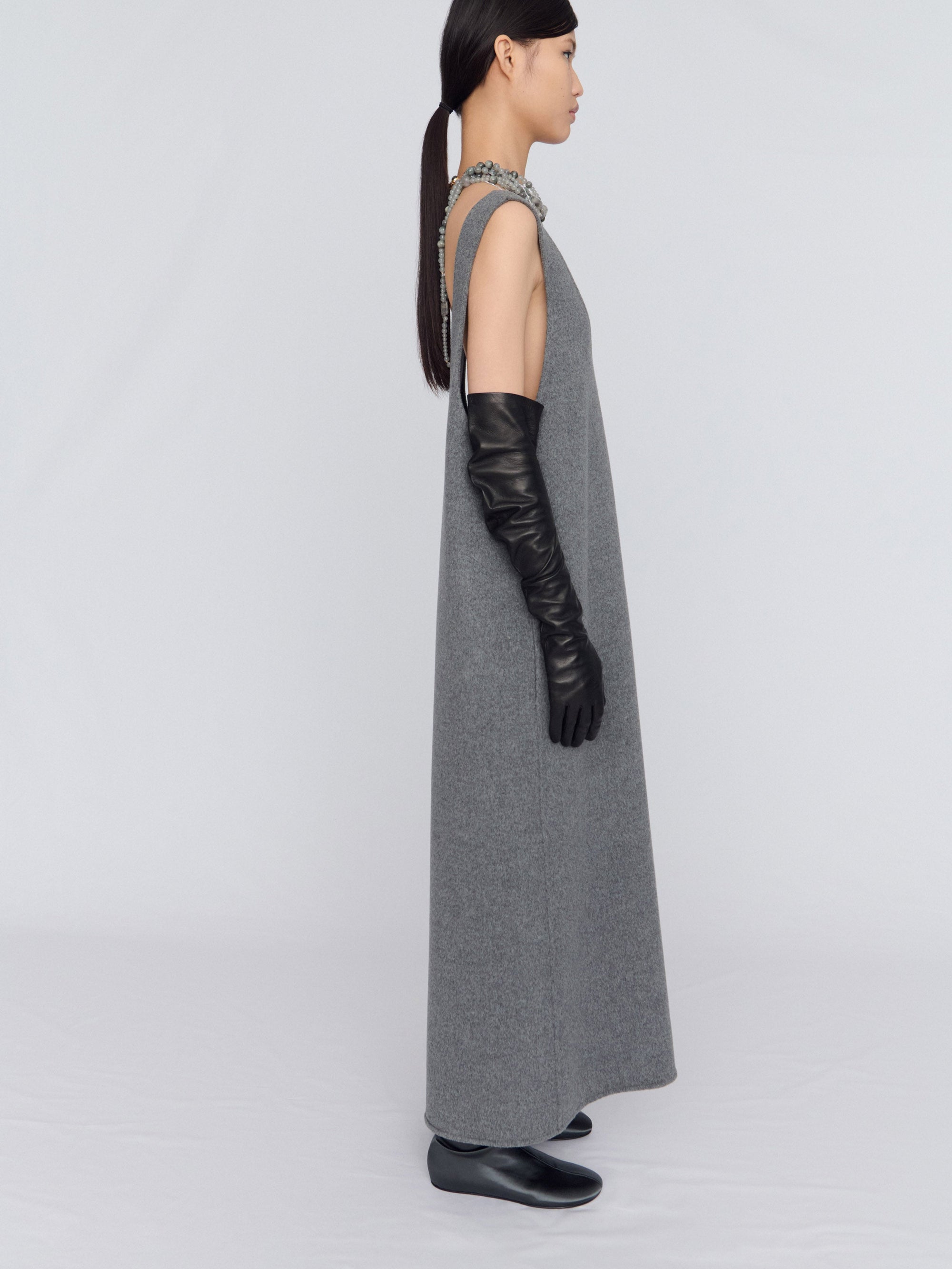 Vest dress in double face wool