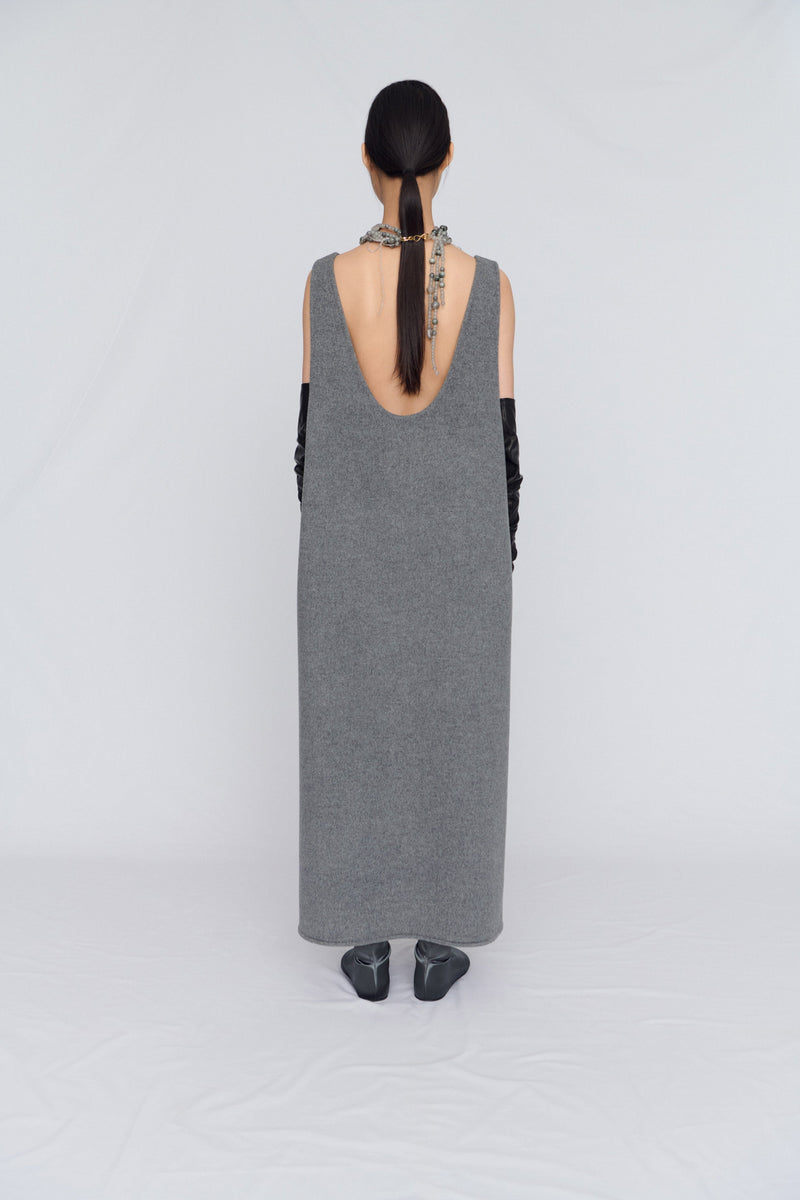 Vest dress in double face wool