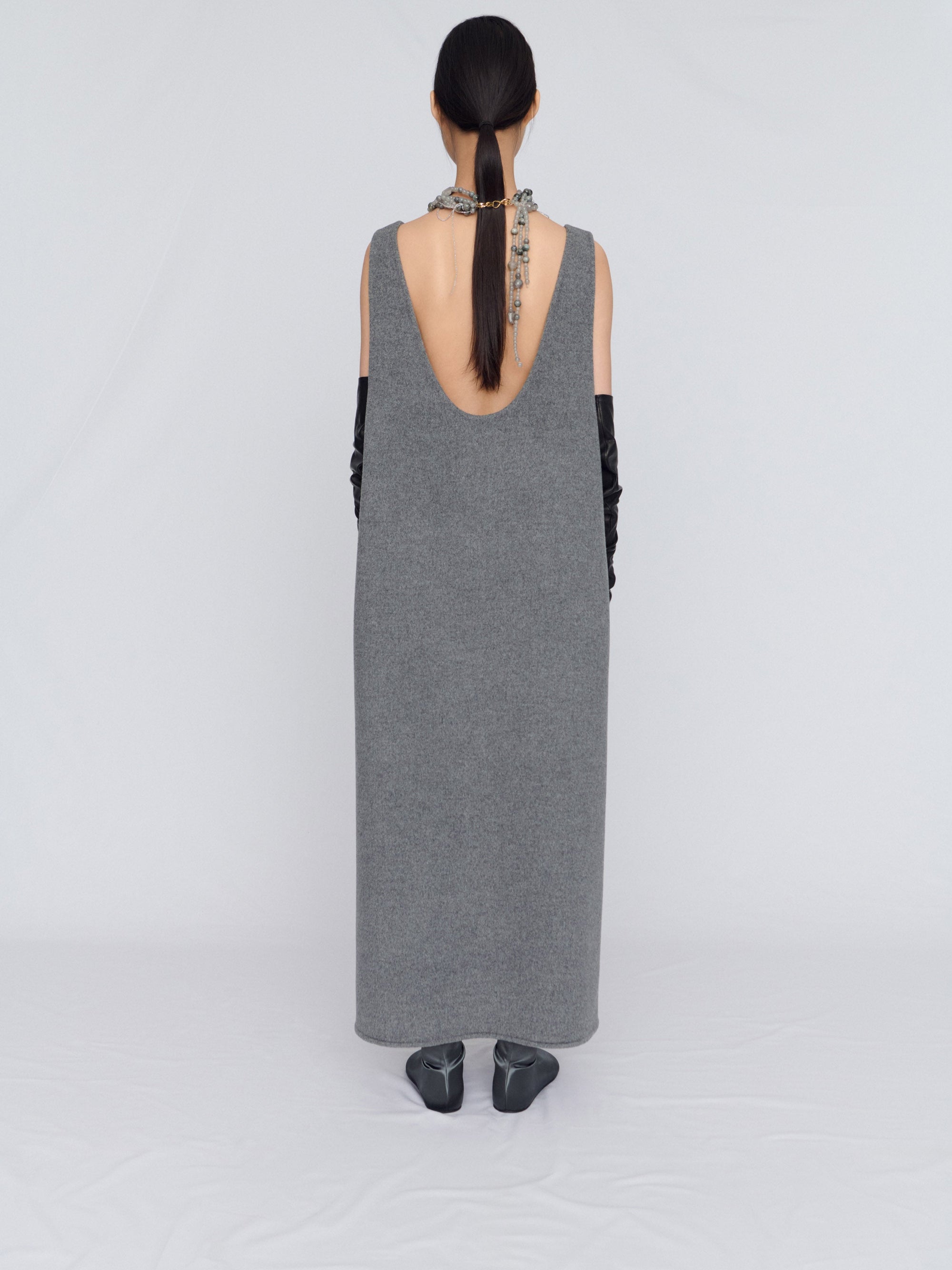 Vest dress in double face wool