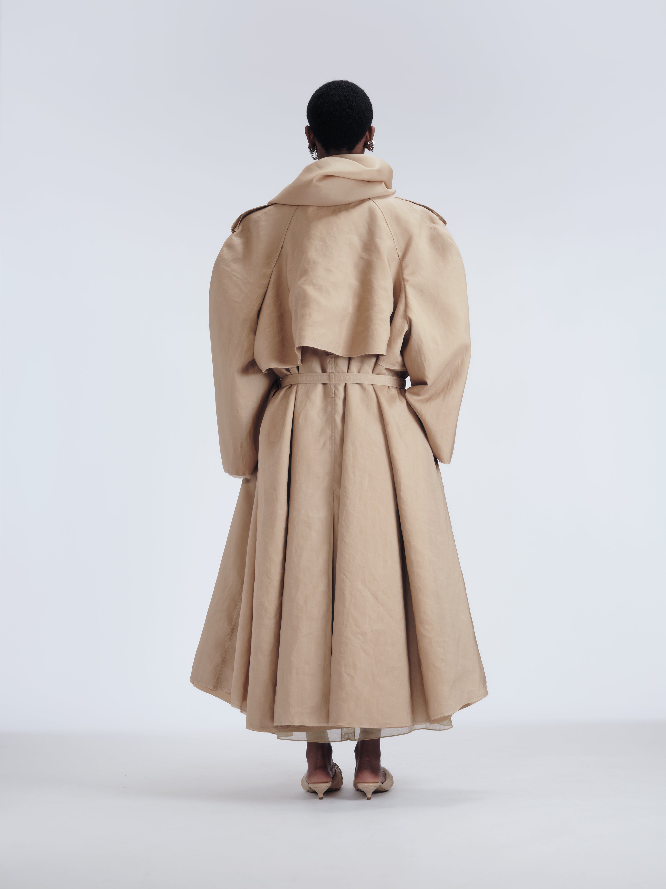Scarf trench in organza habotai