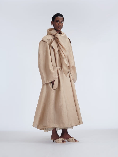 Trench foulard en organza habotai
