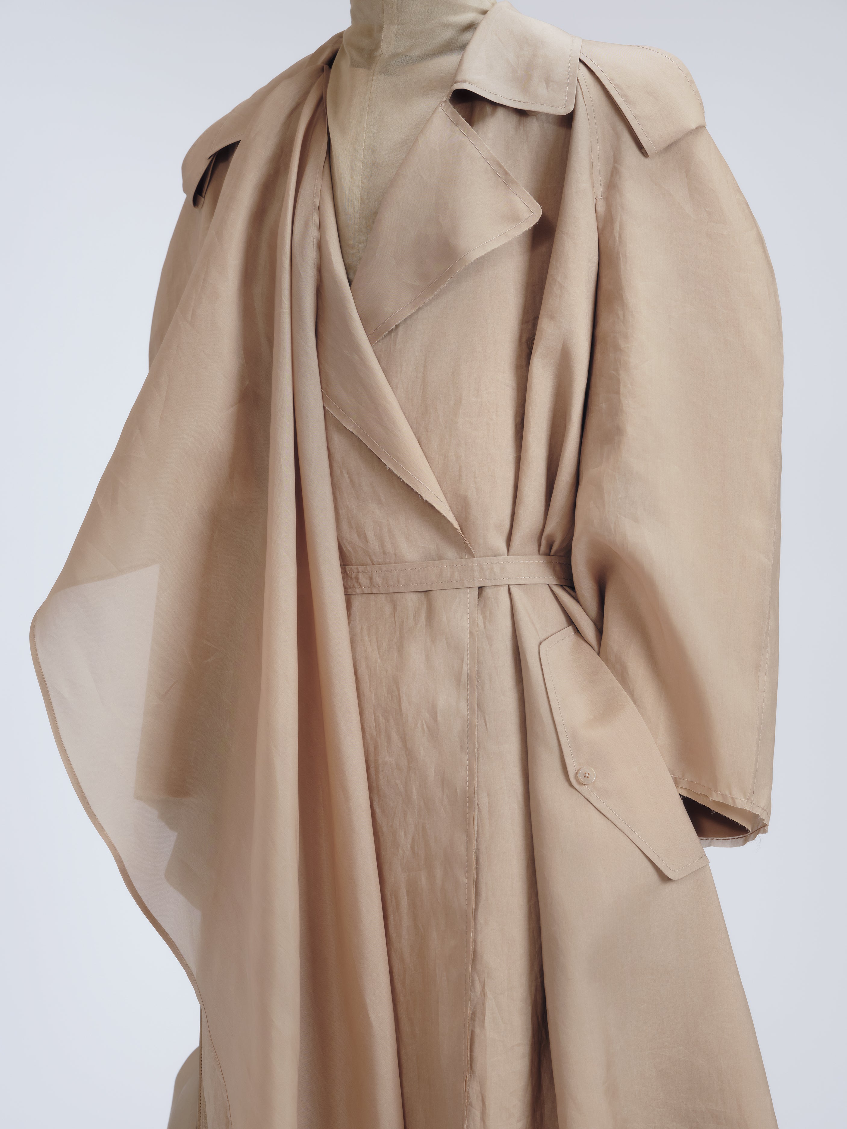 Scarf trench in organza habotai