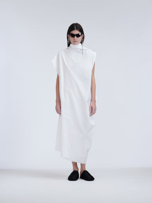 Robe foulard en popeline compacte