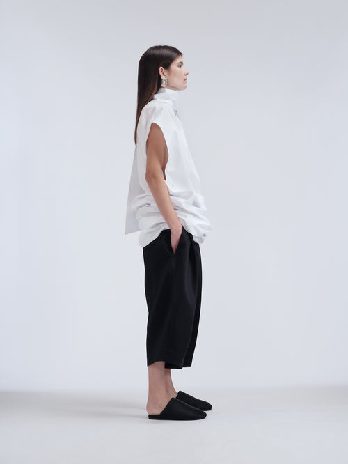 Bermuda en satin envers laine