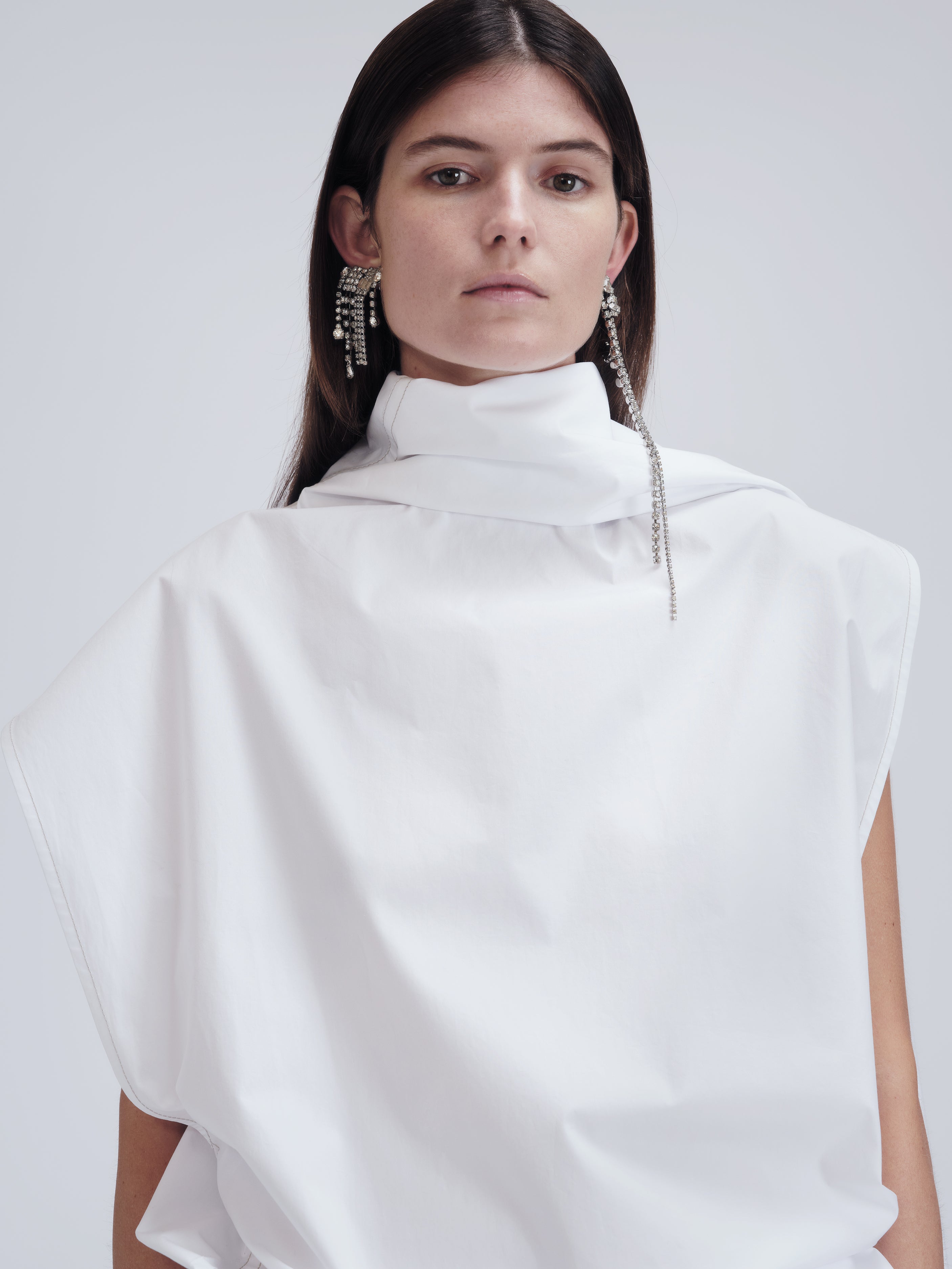 Scarf dress in heavy poplin plain
