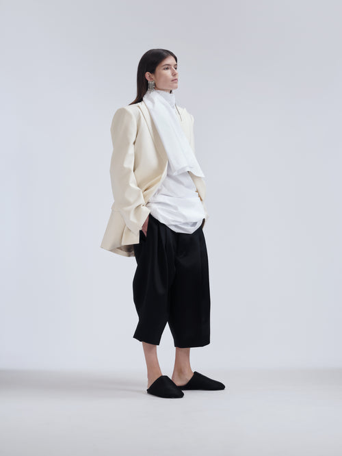 Veste croisée en laine pressée
