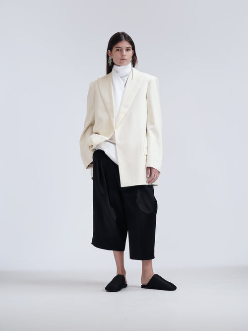 Veste croisée en laine pressée