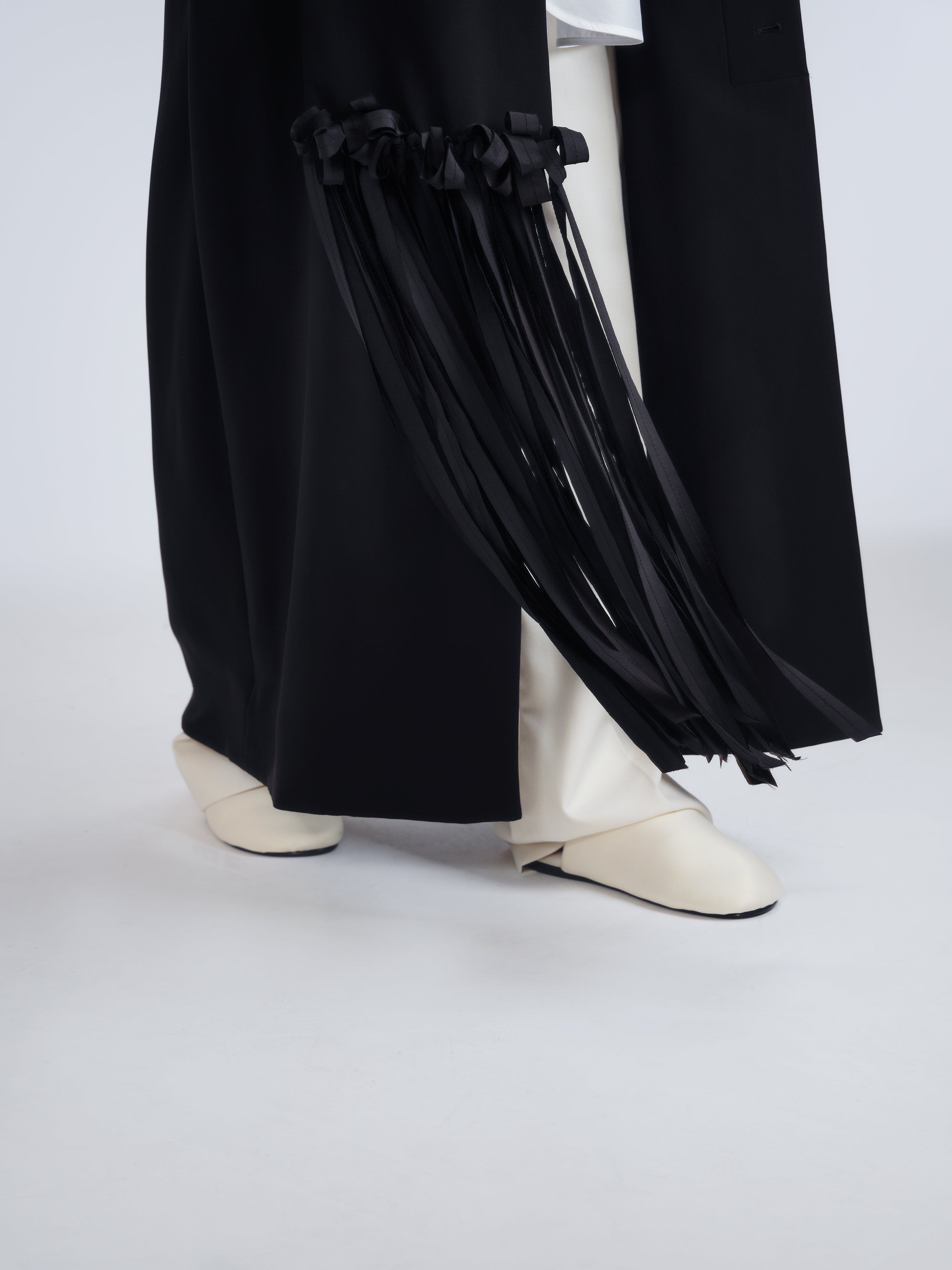 Padded dressing gown in silk heavy crepe