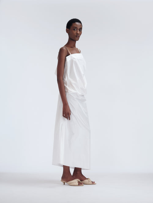 Robe asymétrique en taffetas de soie