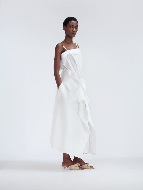 Draped skirt in viscose twill