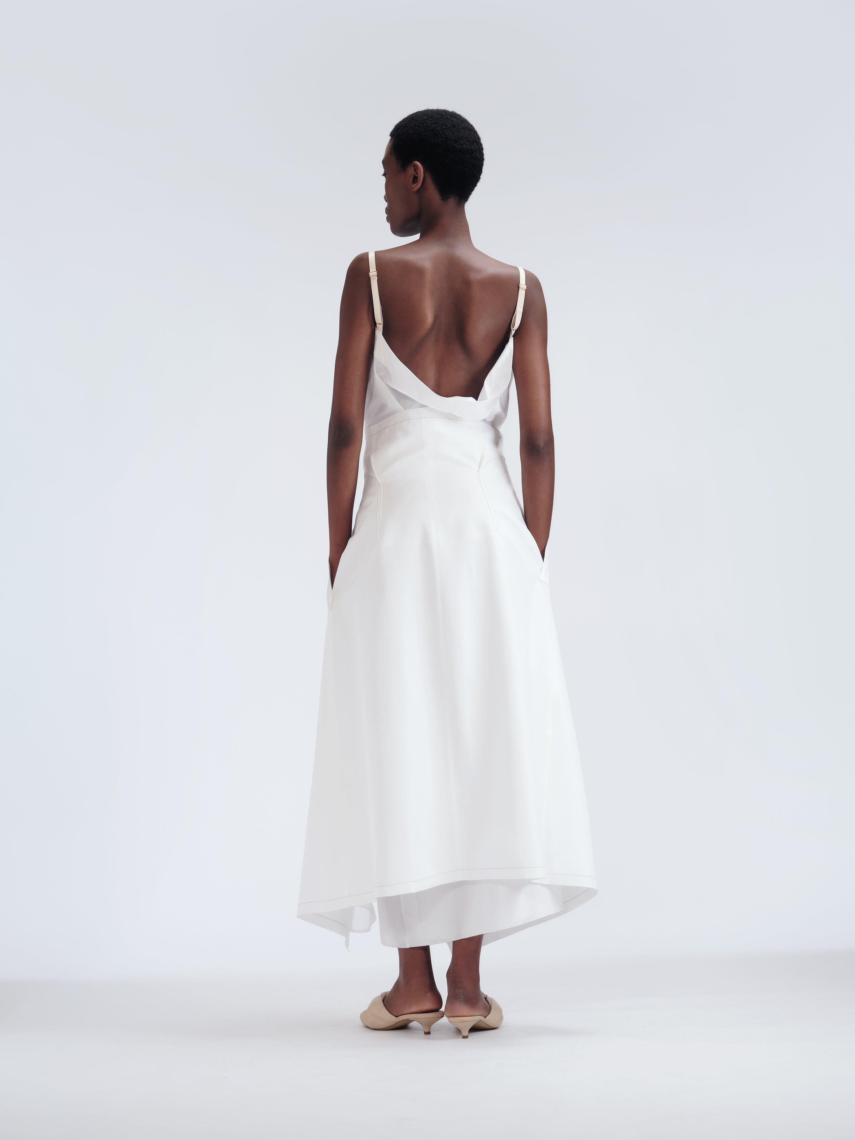 Draped skirt in viscose twill