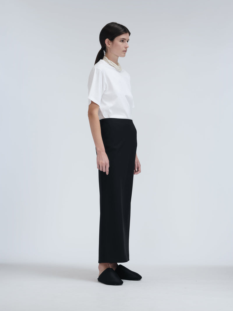 Long skirt in grain de poudre