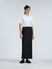 Long skirt in grain de poudre