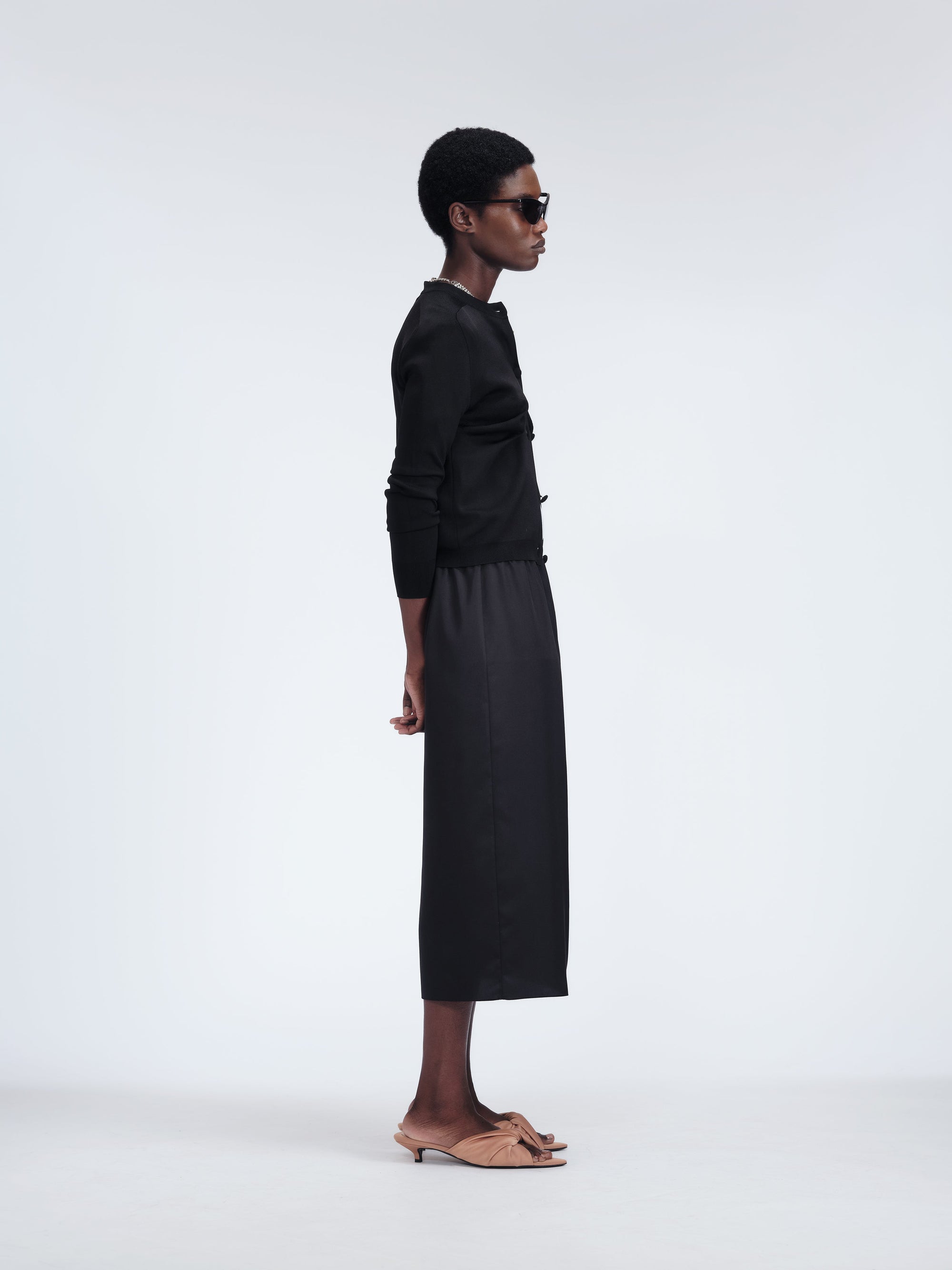 Pull-on skirt in silk toile