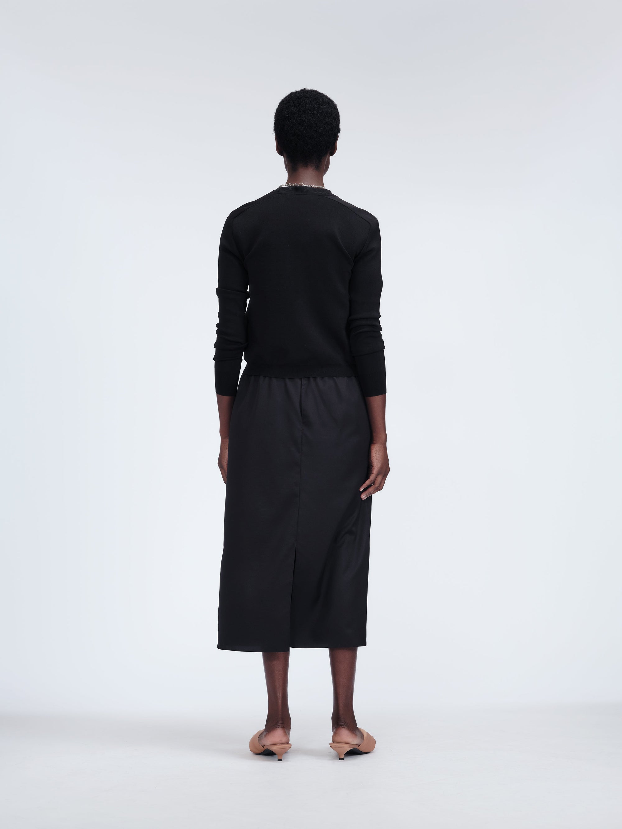 Pull-on skirt in silk toile