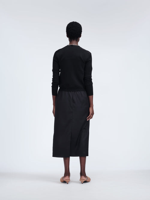 Pull-on skirt in silk toile