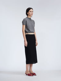 Pull manches courtes en cachemire double