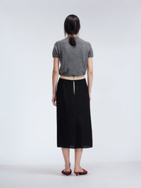 Pull manches courtes en cachemire double