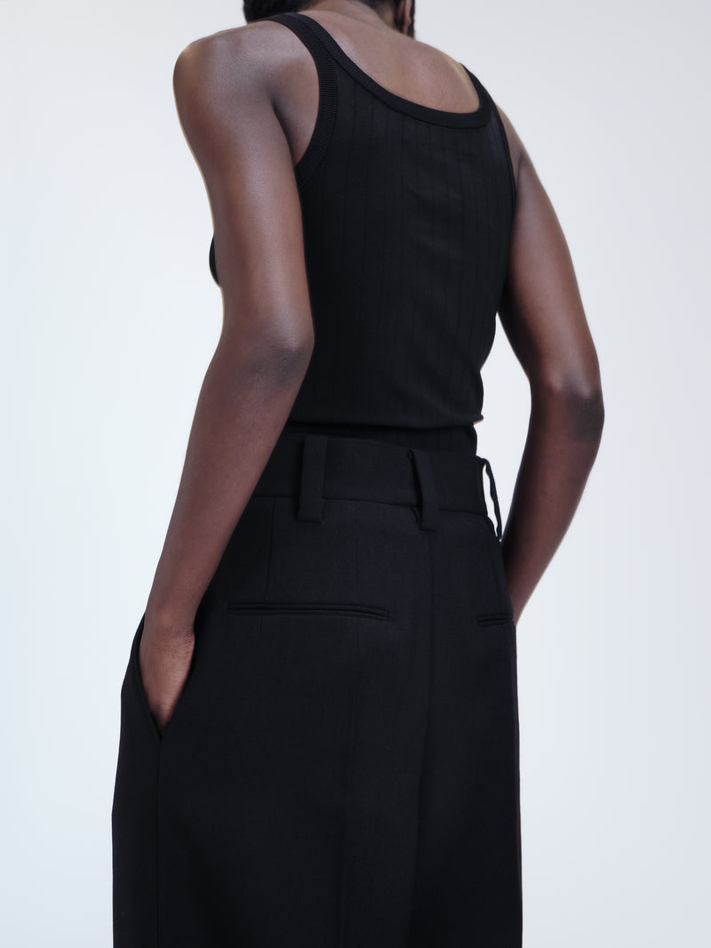 Knitted tank top in technical silk