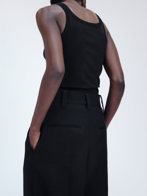 Knitted tank top in technical silk
