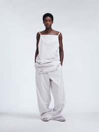 Robe à fines bretelles en popeline mate