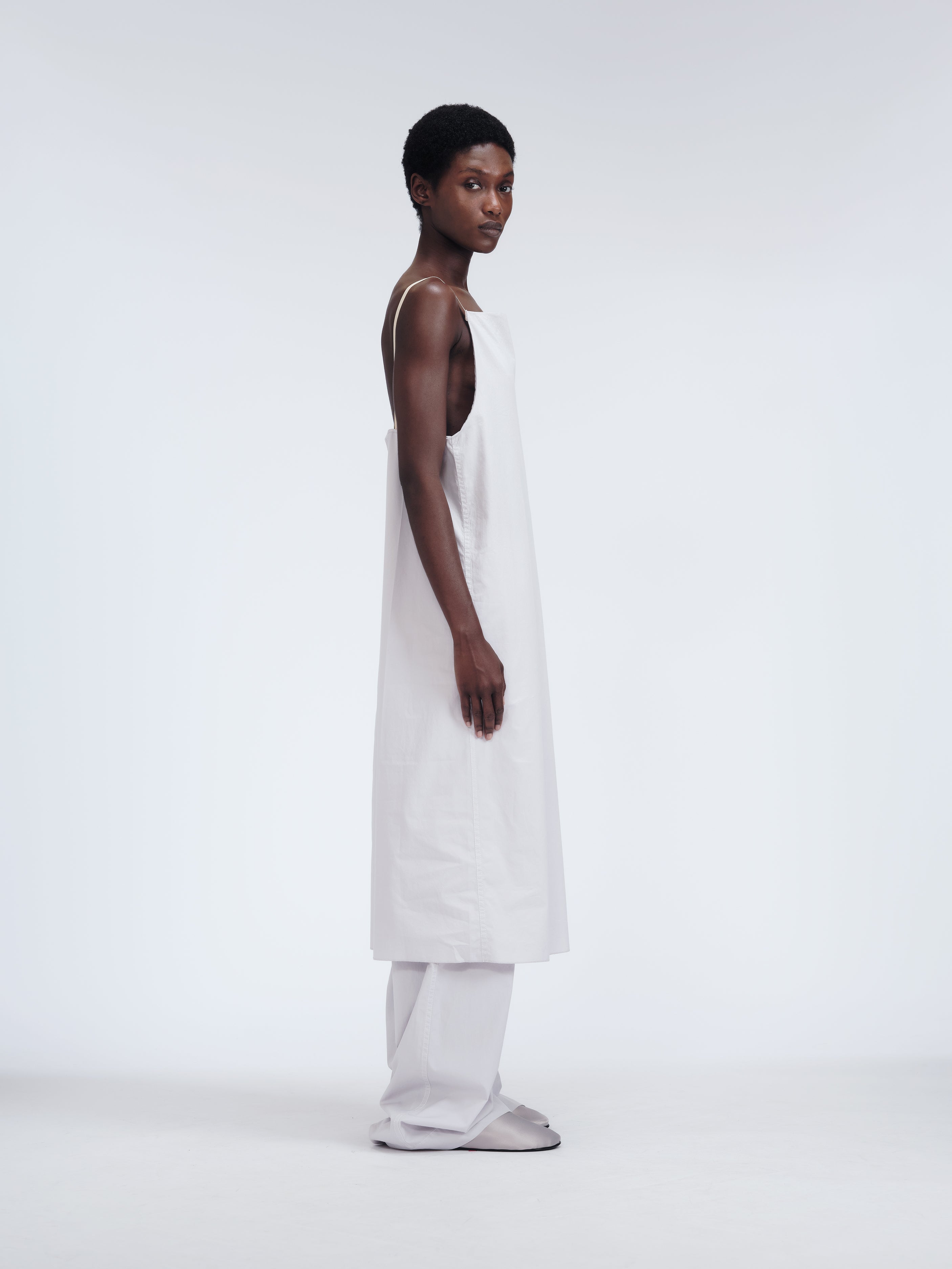 Slip Dress in Cloud Matt Poplin