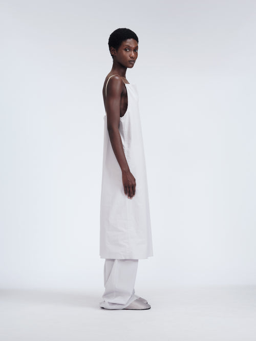 Slip Dress in Cloud Matt Poplin