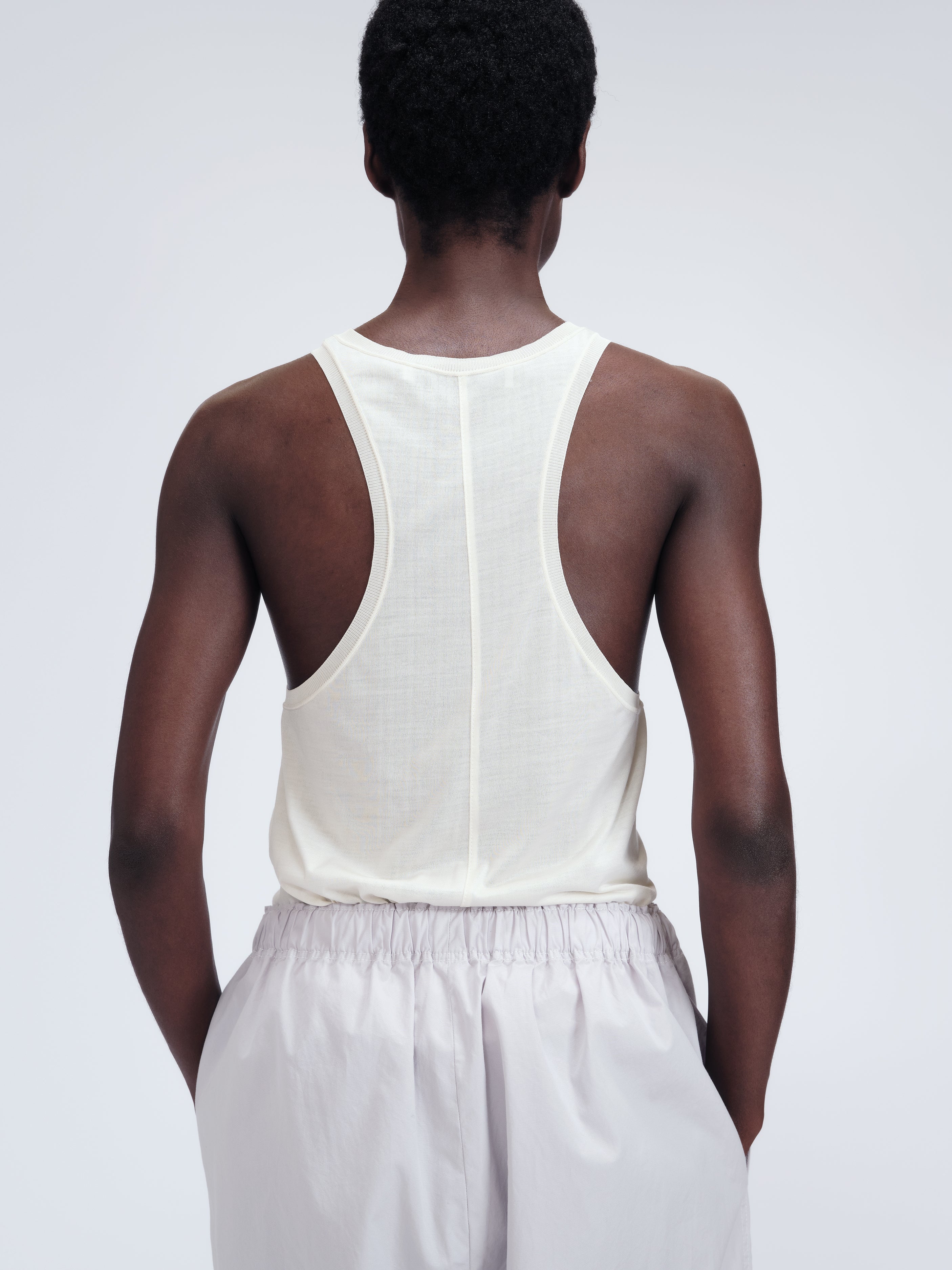 Pull-on Trousers in Cloud Matt Poplin