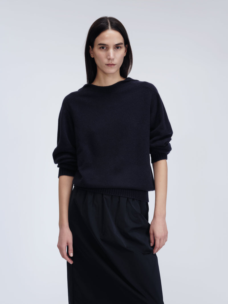 Tie-back jumper in double cashmere