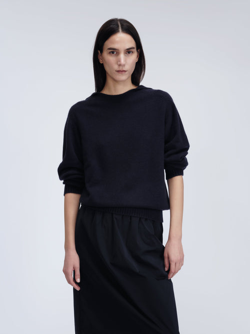 Tie-back jumper in double cashmere