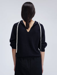 Tie-back jumper in double cashmere
