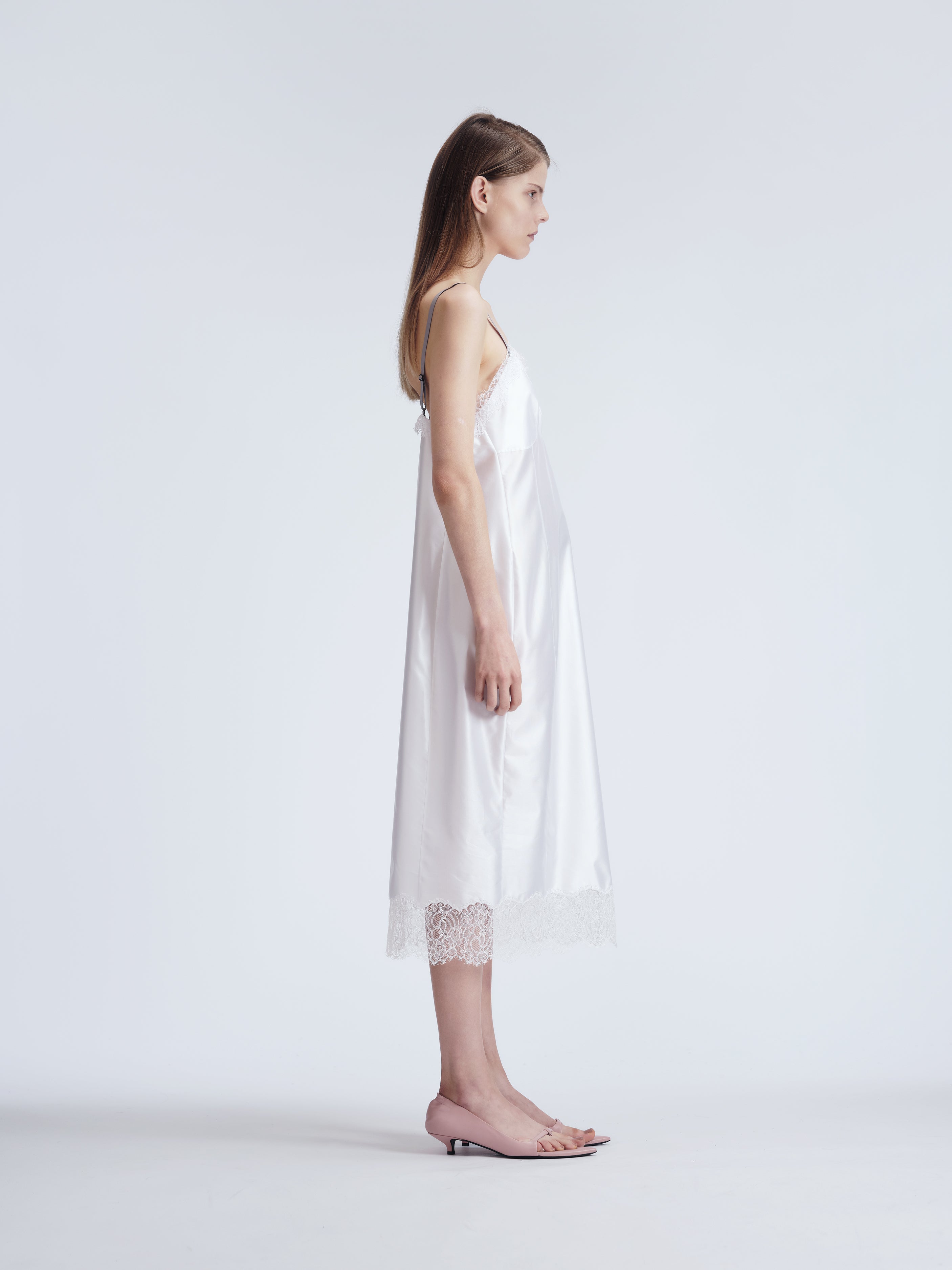 Lingerie dress in pressed silk