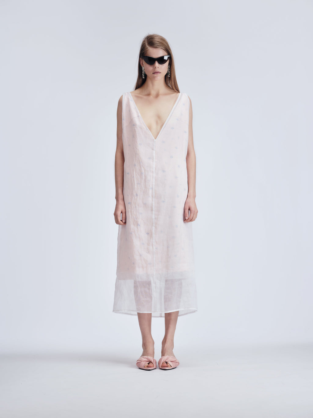 Floral lined dress in organdie