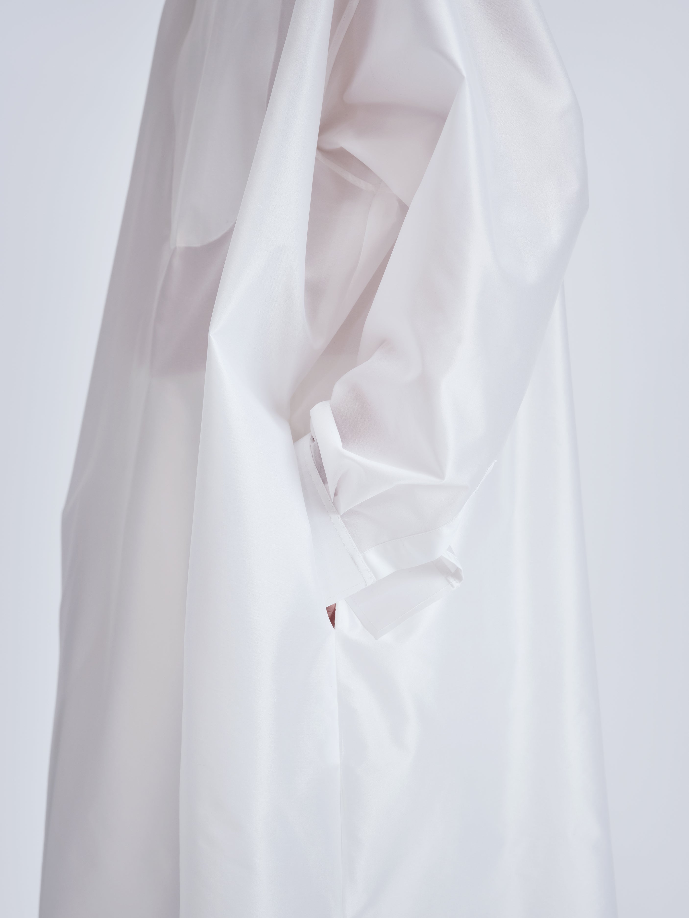 Tuxedo shirt dress in sheer taffeta