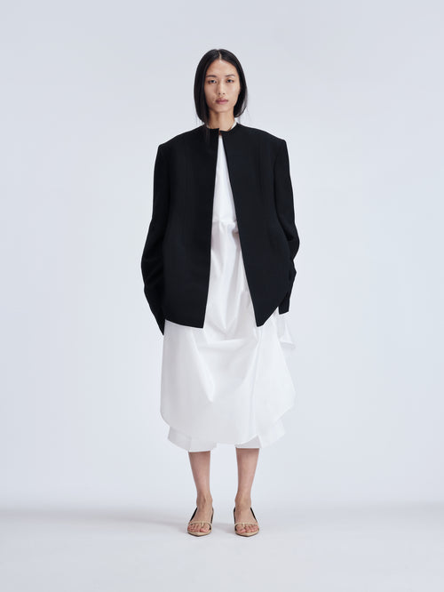 Veste déconstruite en toile de laine