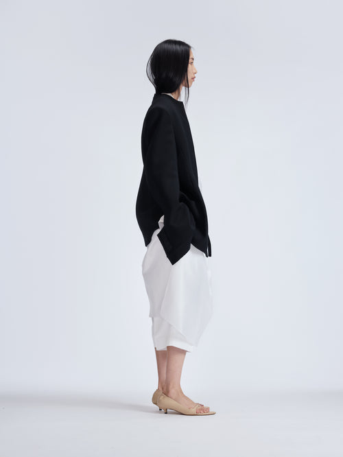 Veste déconstruite en toile de laine