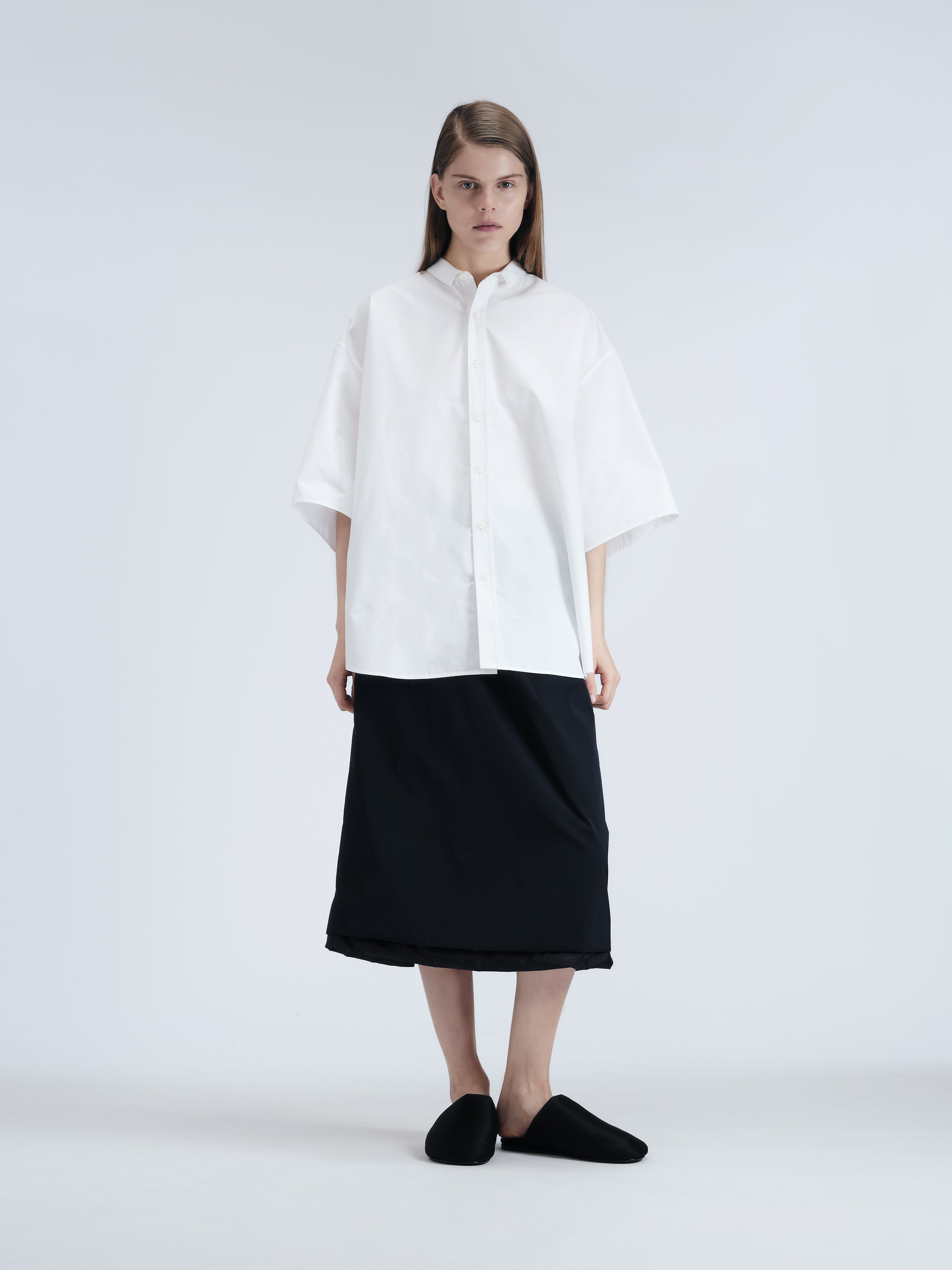 Chemise manches courtes en popeline de coton