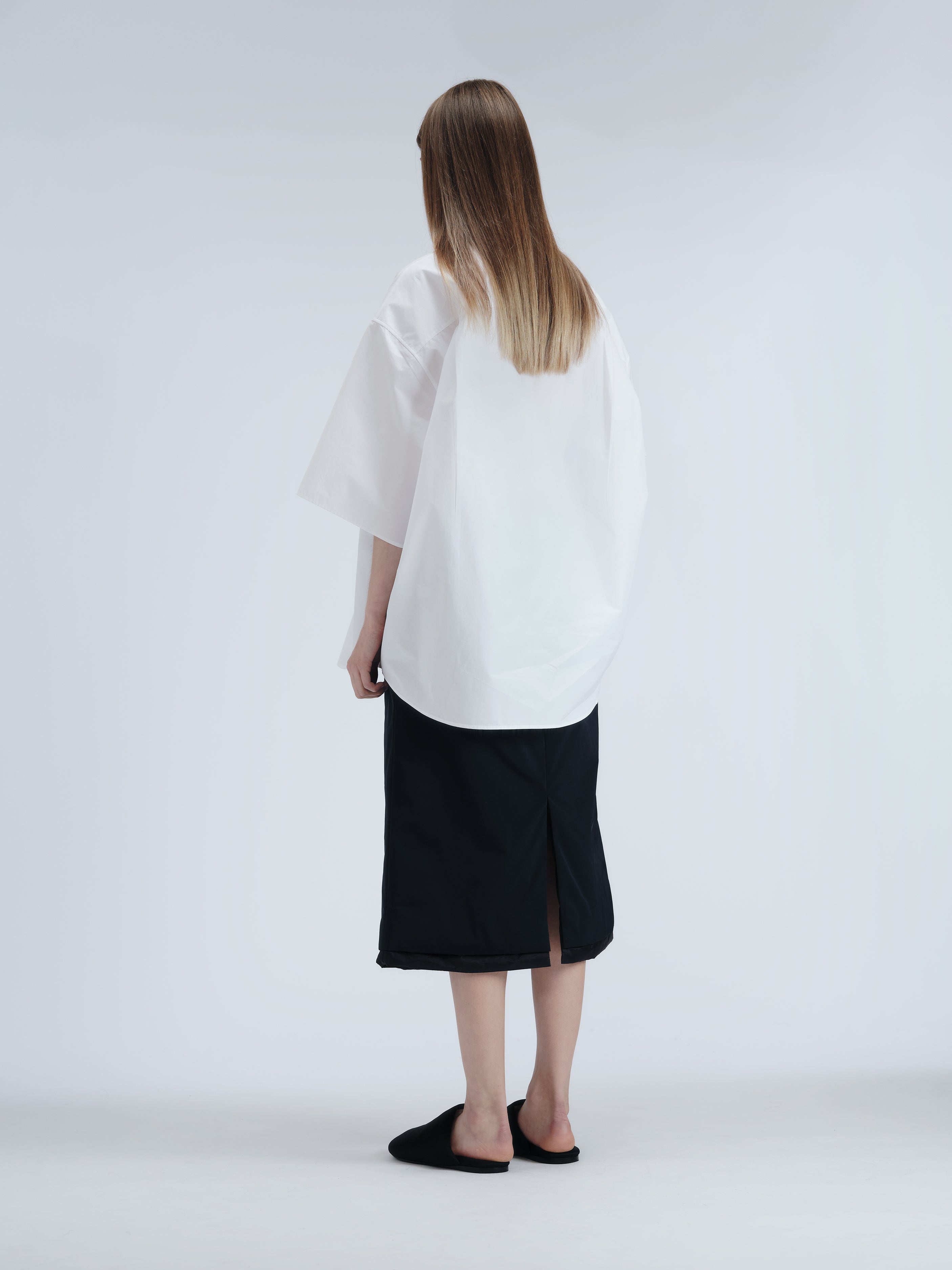 Chemise manches courtes en popeline de coton