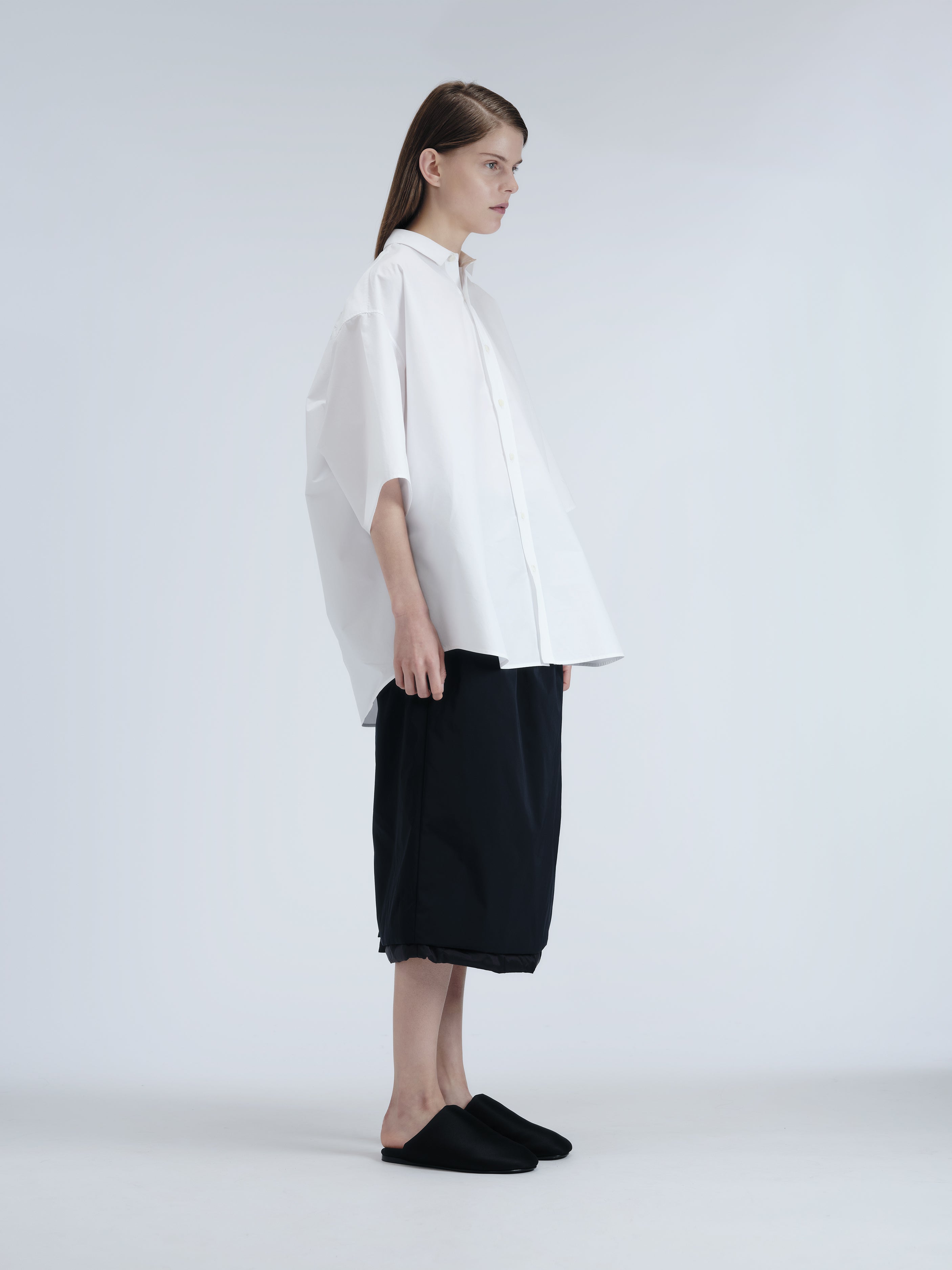 Chemise manches courtes en popeline de coton