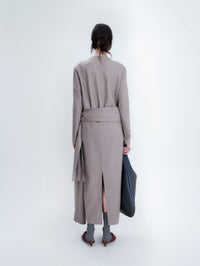 Long sleeve shift top in light double face wool